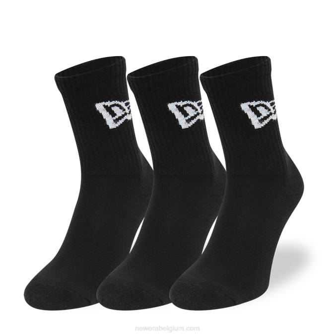 New Era flag 3-pack ronde zwarte sokken BT243200