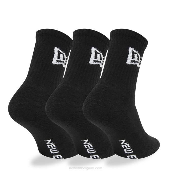 New Era flag 3-pack ronde zwarte sokken BT243200