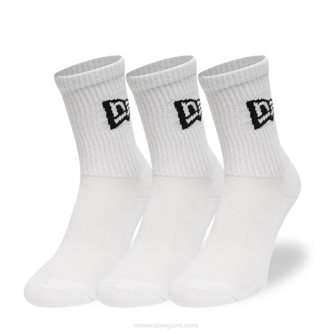 New Era flag 3-pack witte sokken met ronde hals BT243209