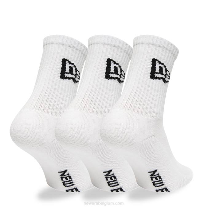 New Era flag 3-pack witte sokken met ronde hals BT243209