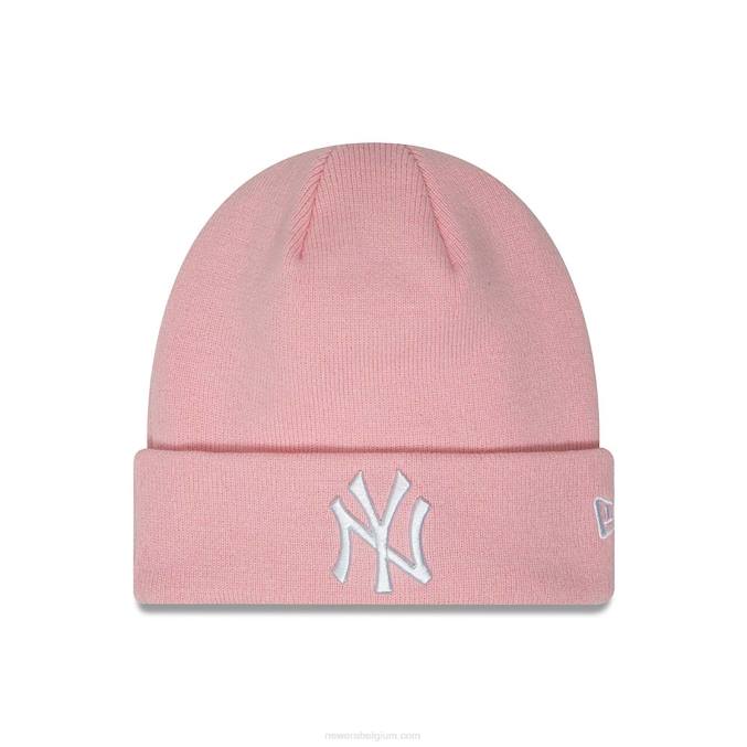 New Era New York Yankees Essential pastelroze gebreide muts voor dames met manchetten BT242449