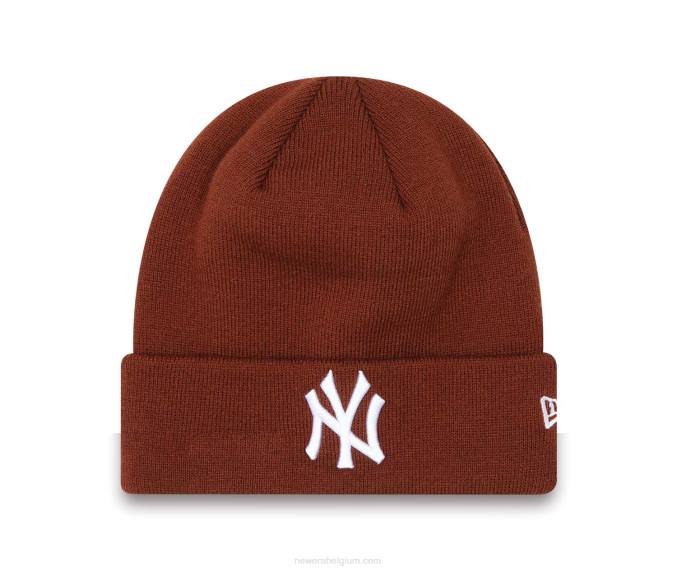 New Era New York Yankees League Essentials donkerbruine damesbeanie met manchet BT242440