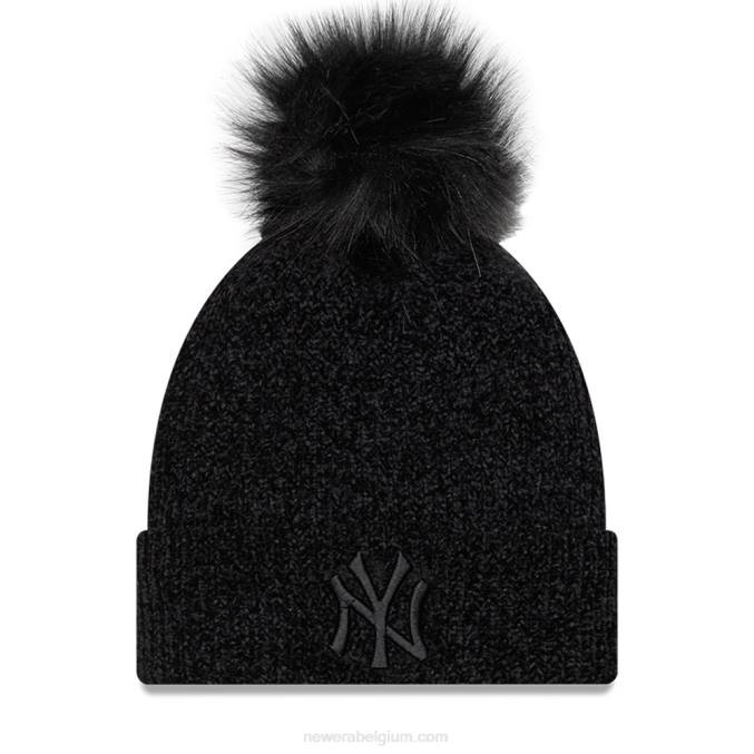 New Era New York Yankees chenille dames zwarte pompon muts BT242501