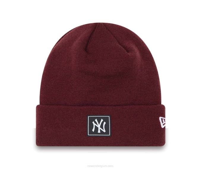 New Era New York Yankees team cuff donkerpaarse beanie muts BT242461