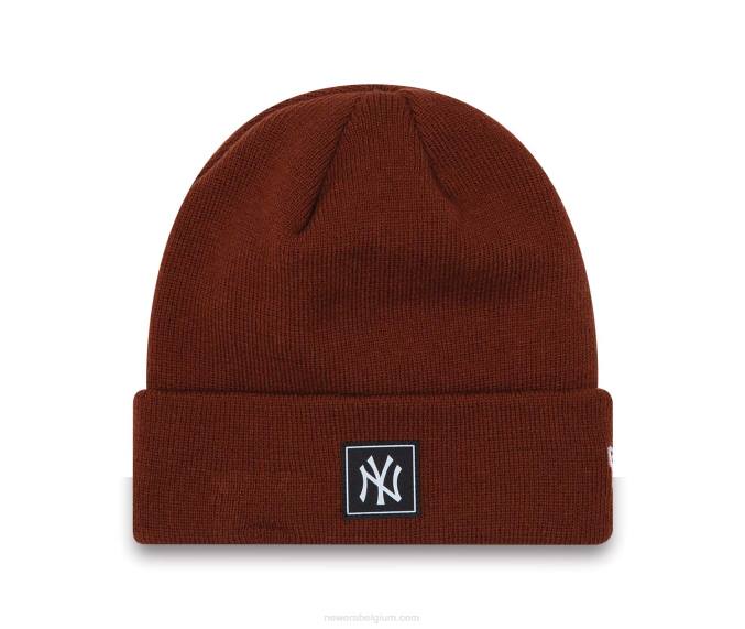New Era New York Yankees team donkerbruine muts met manchet BT242536