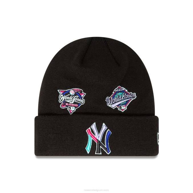 New Era New York Yankees zwarte polaire lichten beanie muts BT242489