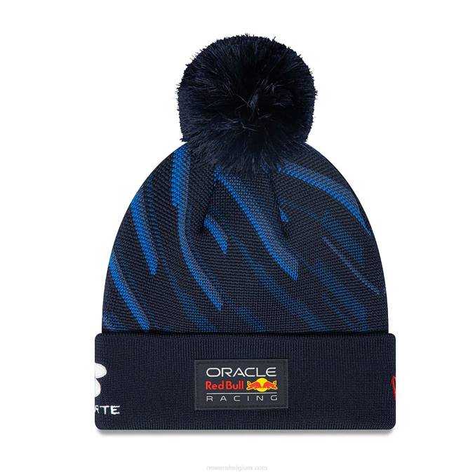 New Era Red Bull Racing Sergio Perez blauwe pompon gebreide muts BT242408