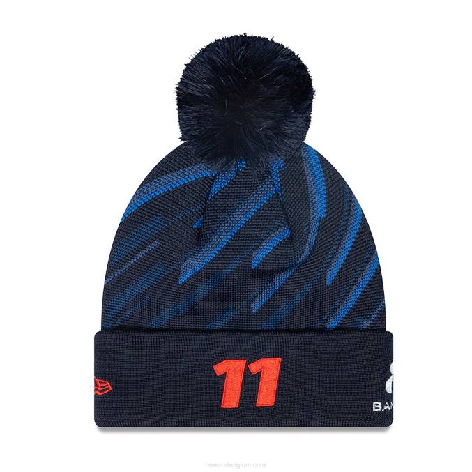 New Era Red Bull Racing Sergio Perez blauwe pompon gebreide muts BT242408