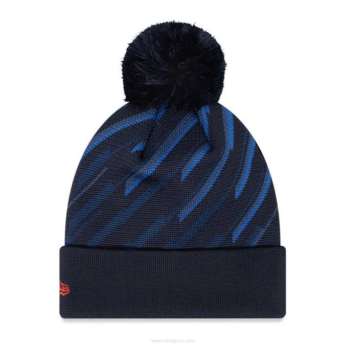 New Era Red Bull Racing Team jeugd blauwe pompon gebreide muts BT242438