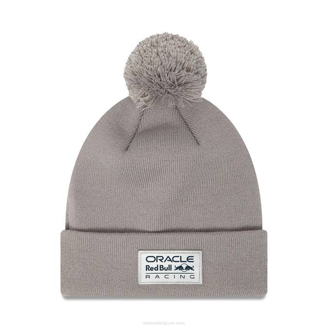 New Era Red Bull Racing team grijze pompon gebreide muts BT242478