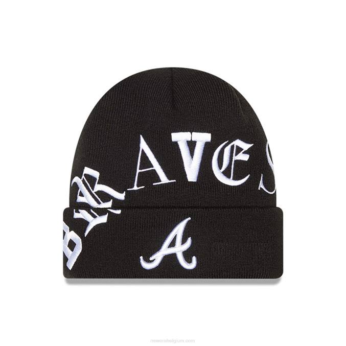 New Era atlanta braves blackletter zwart gebreid BT242516