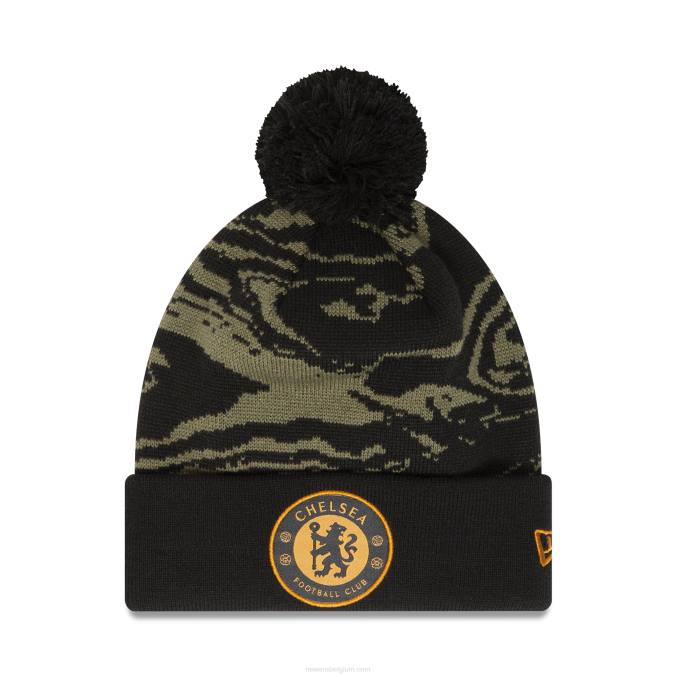 New Era chelsea fc all-over print medium groene gebreide muts met manchetten BT242339