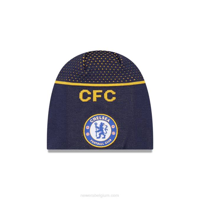 New Era chelsea fc lion crest marineblauwe schedel gebreide muts BT242526