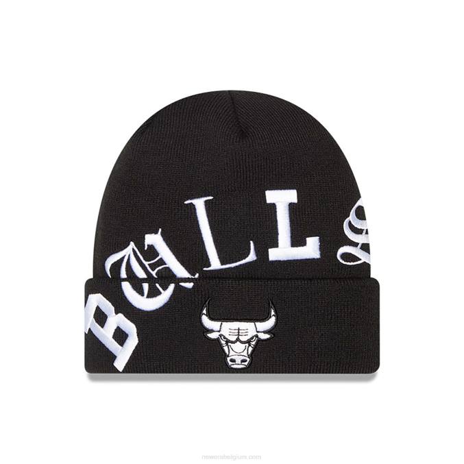 New Era chicago bulls blackletter zwart gebreid BT242552