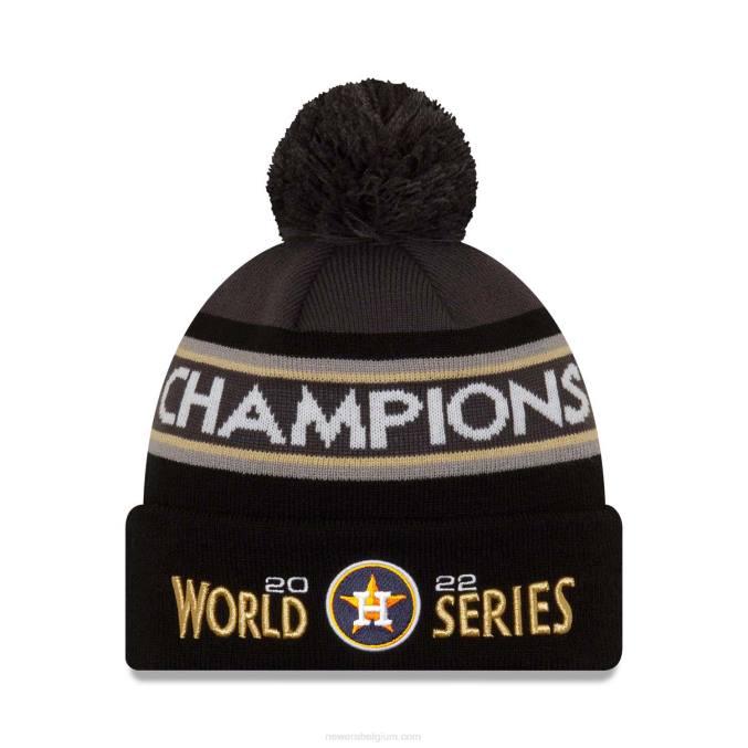 New Era houston astros mlb world series champions zwarte gebreide muts met manchetten BT242535