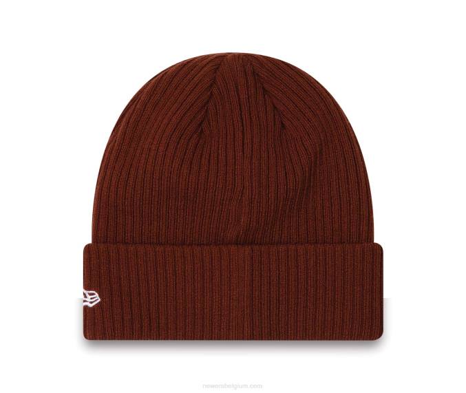 New Era kleur manchet donkerbruine beanie muts BT242518