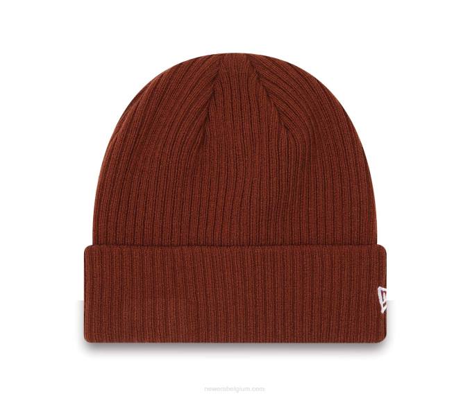 New Era kleur manchet donkerbruine beanie muts BT242518