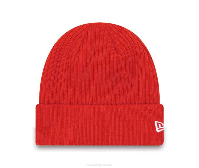 New Era kleur manchet rode beanie muts BT242421