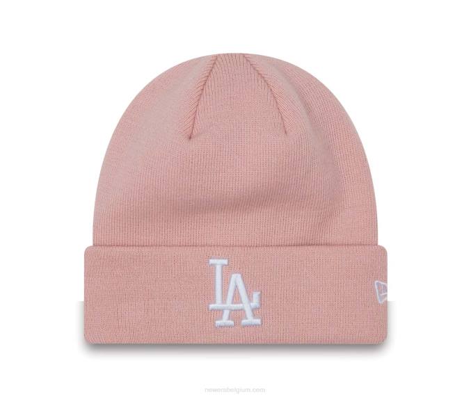 New Era la dodgers league essentials roze muts met manchetten voor dames BT242420