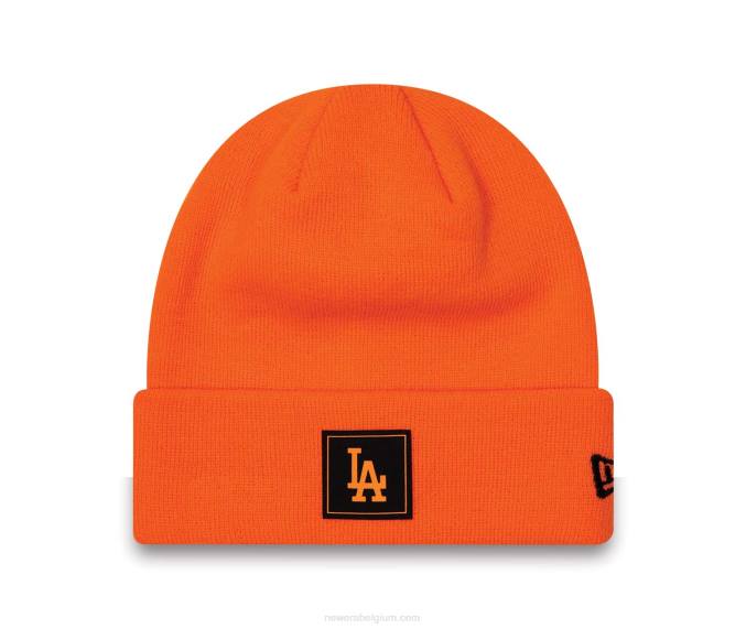 New Era la dodgers neon feloranje muts met manchetten BT242351
