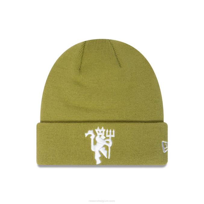 New Era manchester united fc seizoensmedium groene gebreide muts met manchetten BT242551