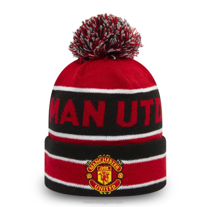 New Era manchester united gestreepte rode muts met meerdere bobbels BT242559