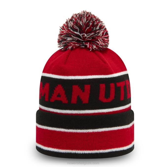 New Era manchester united gestreepte rode muts met meerdere bobbels BT242559