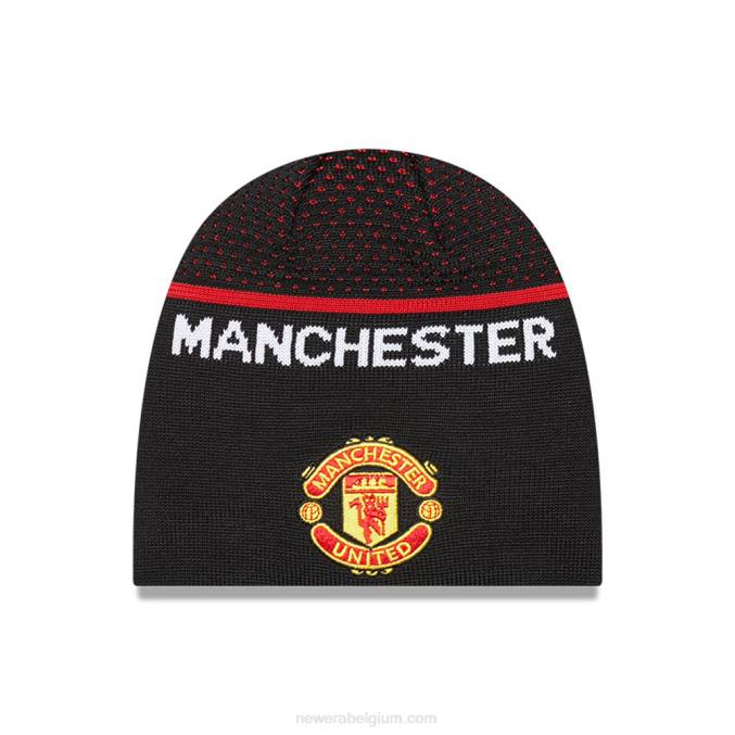 New Era manchester united stripe logo zwarte beanie muts BT242364