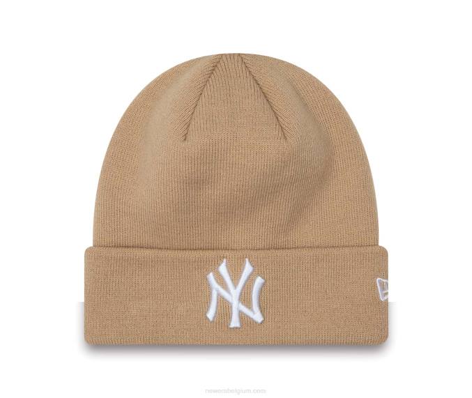 New Era new york yankees league essentials beige beanie damesmuts met manchet BT242430