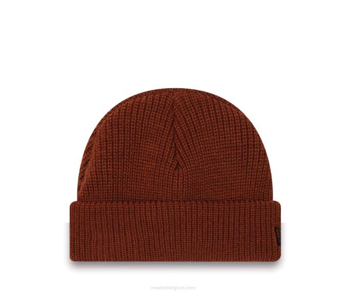 New Era polyana geribbelde donkerbruine muts met korte manchet BT242431