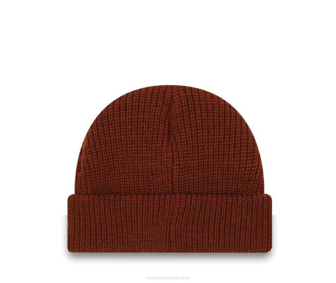 New Era polyana geribbelde donkerbruine muts met korte manchet BT242431