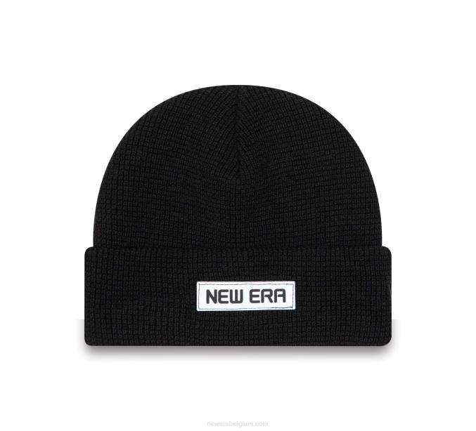 New Era polyana patch zwarte muts met korte manchetten BT242544