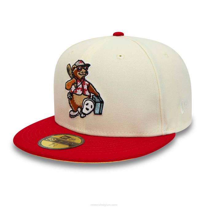 New Era Asheville Tourists milb chroom wit 59fifty getailleerde pet BT24937