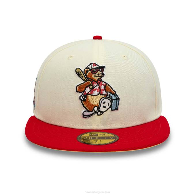 New Era Asheville Tourists milb chroom wit 59fifty getailleerde pet BT24937