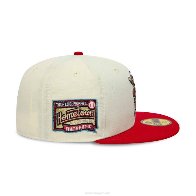 New Era Asheville Tourists milb chroom wit 59fifty getailleerde pet BT24937