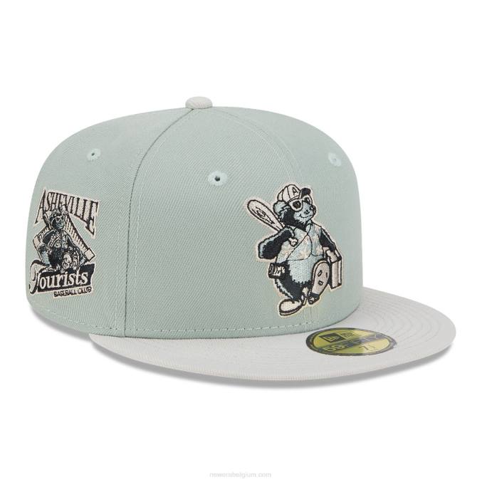 New Era Ashville Tourists geboorteplaats roots green 59fifty getailleerde pet BT24501