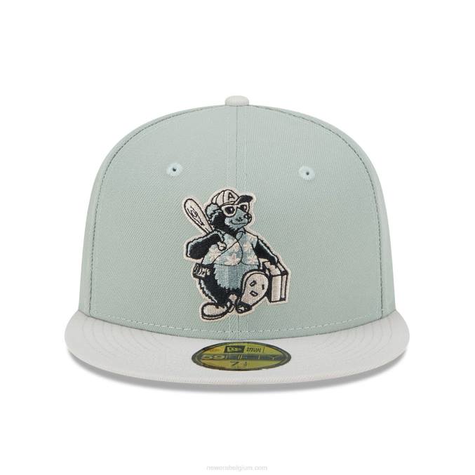 New Era Ashville Tourists geboorteplaats roots green 59fifty getailleerde pet BT24501