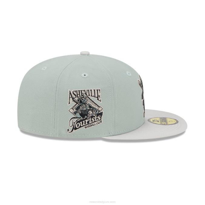 New Era Ashville Tourists geboorteplaats roots green 59fifty getailleerde pet BT24501