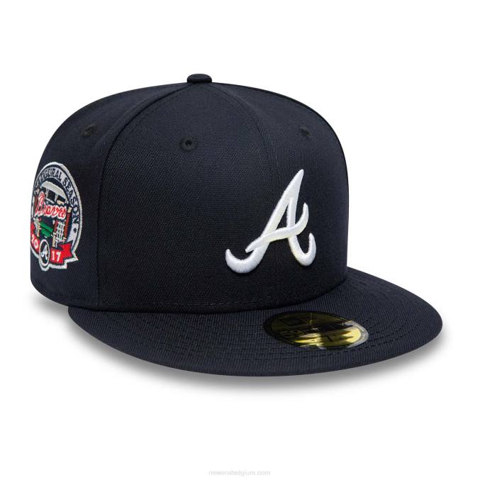New Era Atlanta Braves National League Stadium Navy 59fifty getailleerde pet BT24689