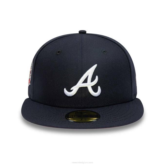 New Era Atlanta Braves National League Stadium Navy 59fifty getailleerde pet BT24689