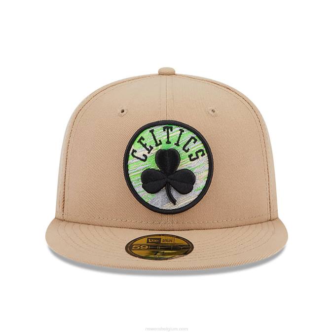 New Era Boston Celtics team neonbeige 59fifty getailleerde pet BT24627