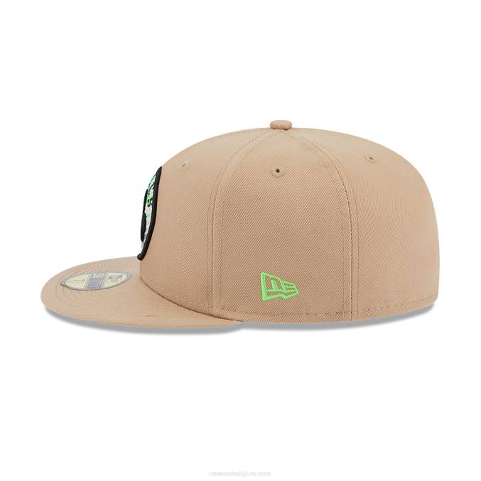 New Era Boston Celtics team neonbeige 59fifty getailleerde pet BT24627