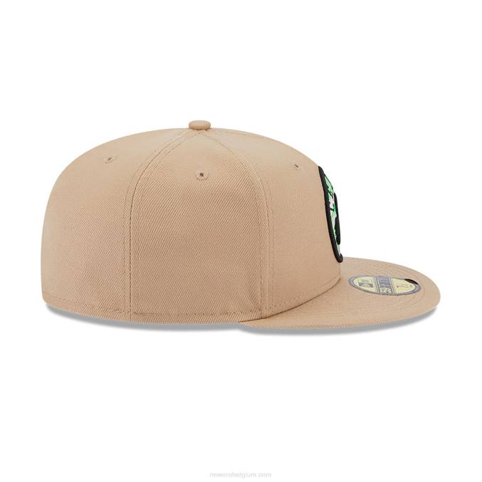 New Era Boston Celtics team neonbeige 59fifty getailleerde pet BT24627