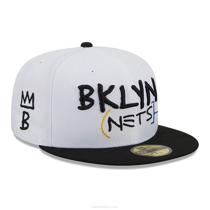 New Era Brooklyn Nets Authentics City Edition witte 59fifty getailleerde pet BT241410