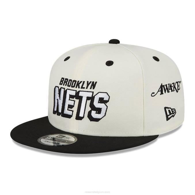 New Era Brooklyn Nets Wake witte 9fifty snapback pet BT242127