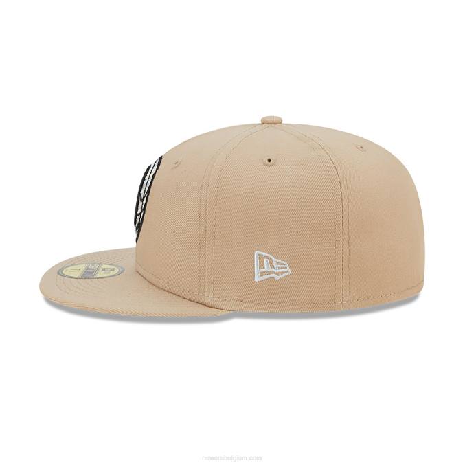 New Era Brooklyn Nets team neonbeige 59fifty getailleerde pet BT24744