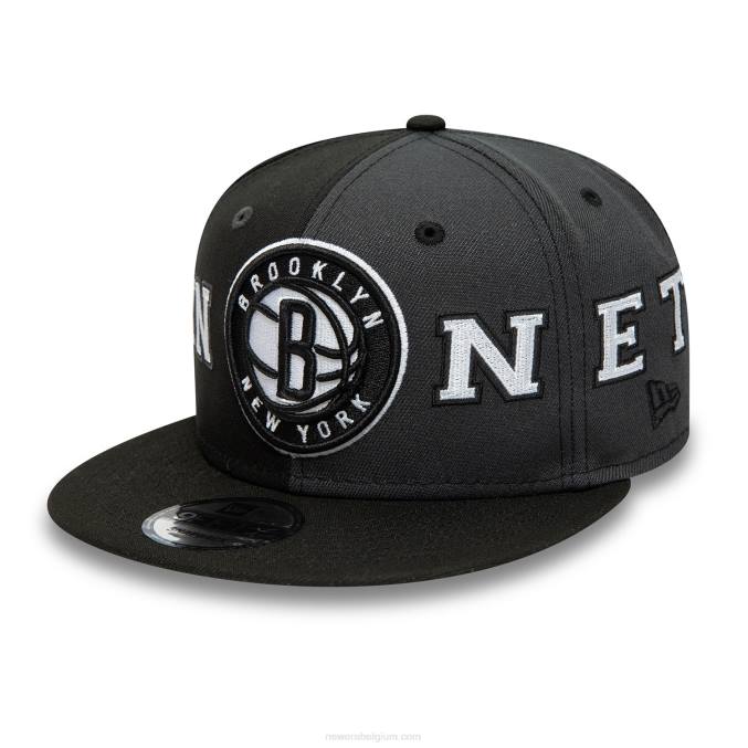 New Era Brooklyn Nets teamsplit zwarte 9fifty snapback pet BT241858
