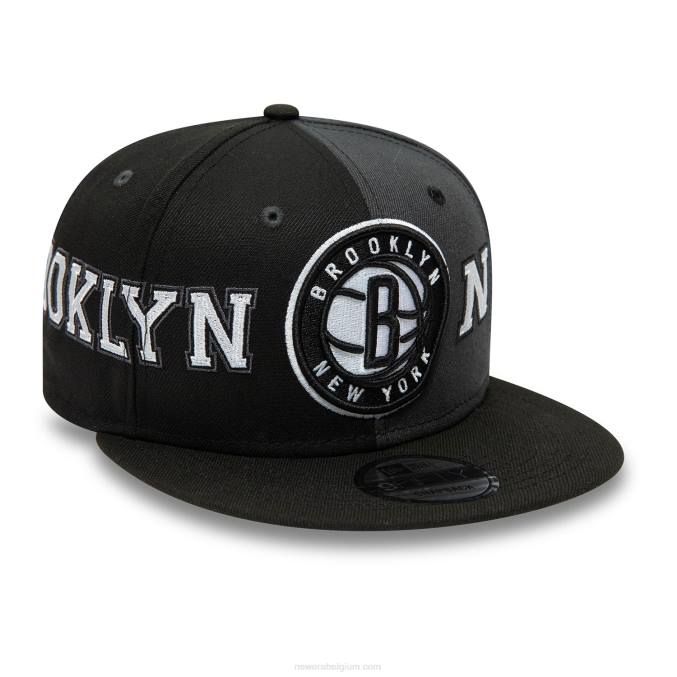 New Era Brooklyn Nets teamsplit zwarte 9fifty snapback pet BT241858