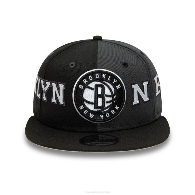 New Era Brooklyn Nets teamsplit zwarte 9fifty snapback pet BT241858