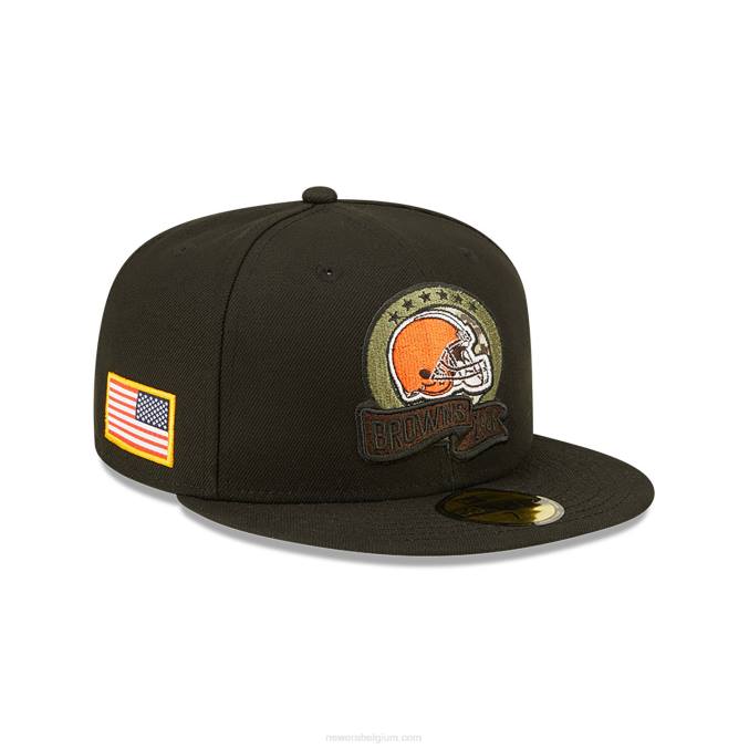 New Era Cleveland Browns nfl salute to service zwarte 59fifty pet BT2489